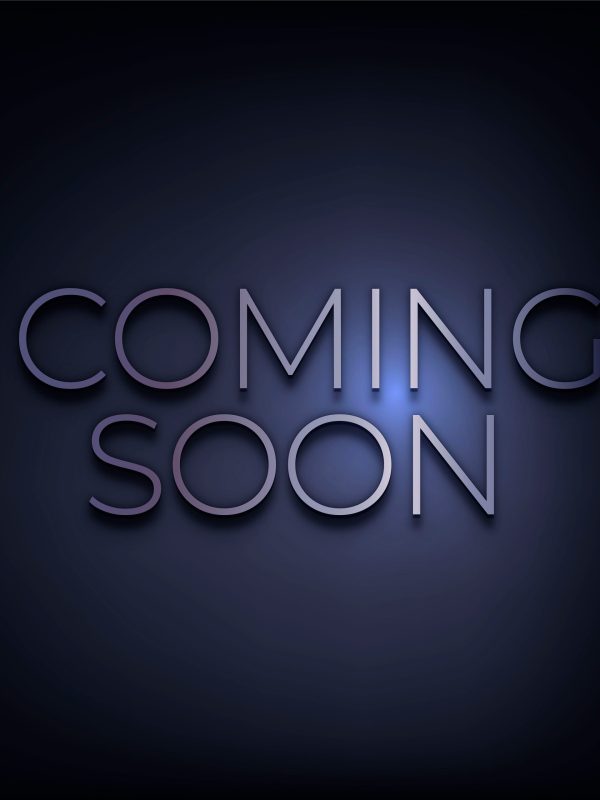 Coming soon word in metallic text style